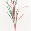 34" Red & Green Foil Grass Spray