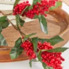 30” Red & Green Leaf Berry Spray