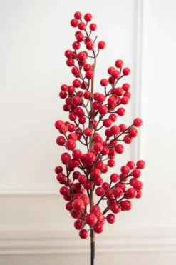 35” Red Orchard Berry Stalk
