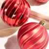 3" Red Shatterproof Boxed - Set of 6