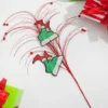 37" Red, White and Green Glitter Leg Grass Spray