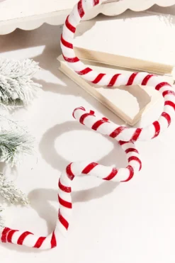 60" Red & White Sweet Candy Stripe Garland