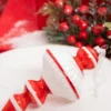 7” Red & White Top Glass Ornament