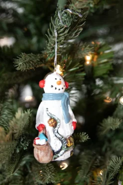 3” Resin Birch Snowman Ornament
