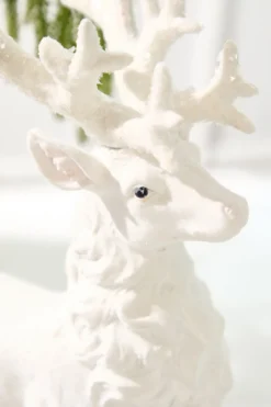 20.5" Resin Frozen Forest Flocked Deer