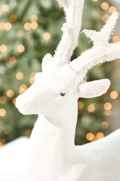 Resin Frozen Forest Flocked Deer