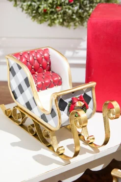 Resin & Metal Holiday Sleigh, White - Set Of 2