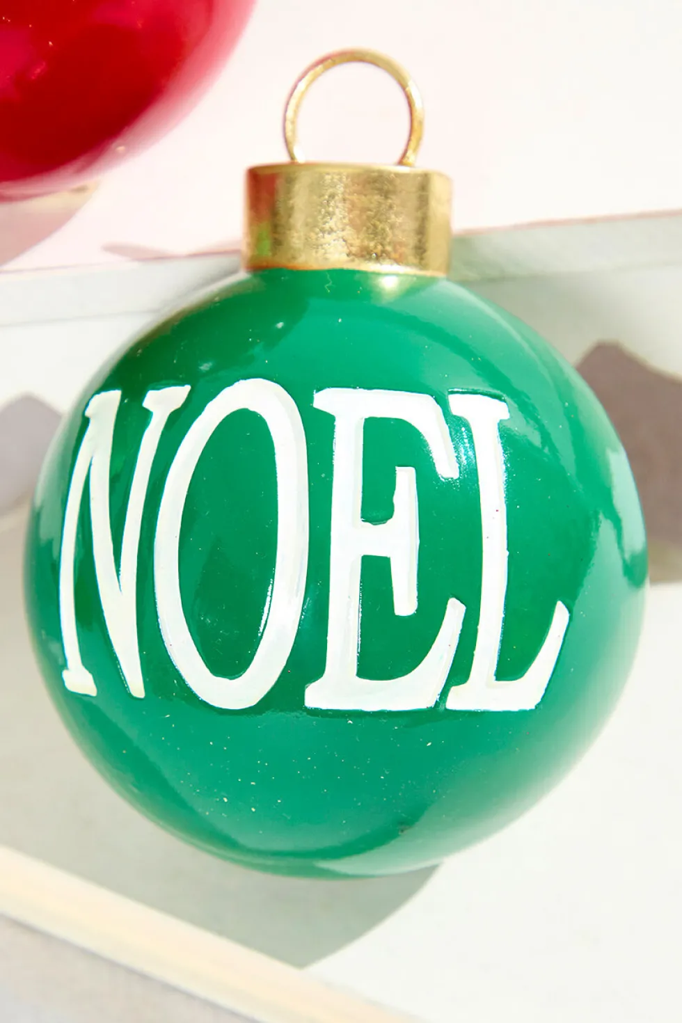 5" Resin Noel and Joy Ball Ornaments