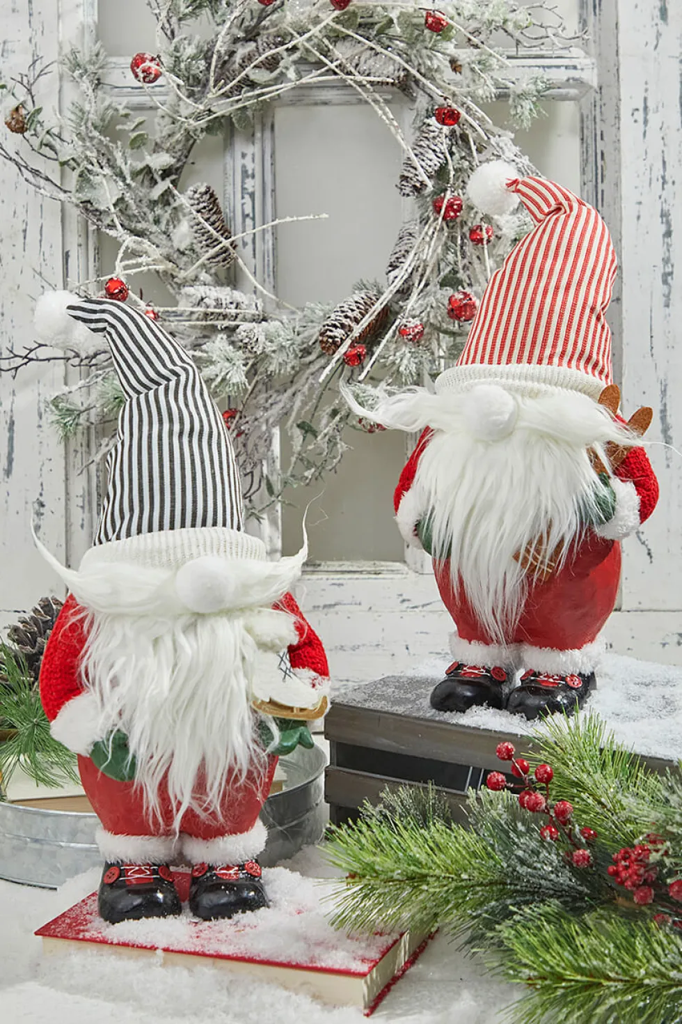 13” Resin Santa Gnome Figurine
