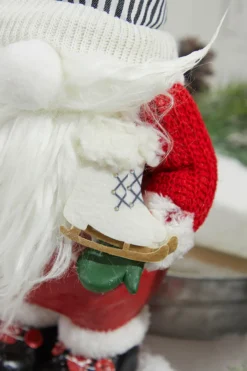 13” Resin Santa Gnome Figurine