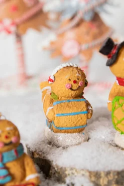 4” Resin Sledding Gingerbread Man Ornament