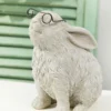 8” Resin Spectacle Bunny Figurine