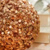 4" Rose Gold Sequins & Jewels Ball Ornament