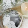 5" Round Antique Silver Mercury Glass Ball Ornament