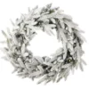 24" Royal Oaks Flocked Plug-In Wreath with Warm White LED Lights
