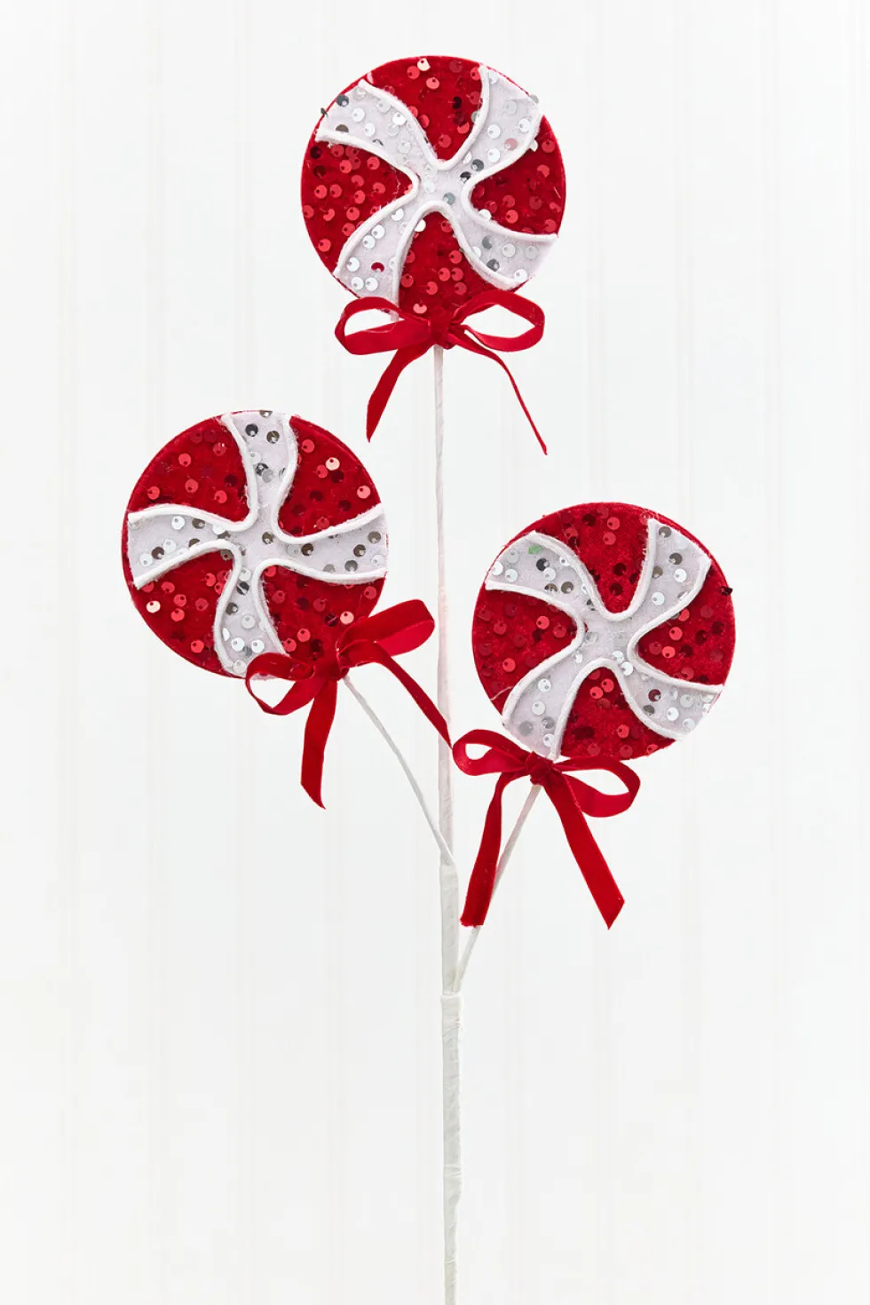 24" Sequin Peppermint Spray