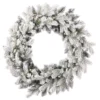 24" Shadow Woods Flocked Spruce Wreath with Warm White LED Lights