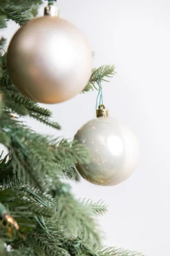 3.1” Shiny/Matte Pearl Shatterproof Ornaments - Set of 6