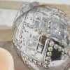 5" Silver Beaded Regal Burnished Mercury Glass Ornament