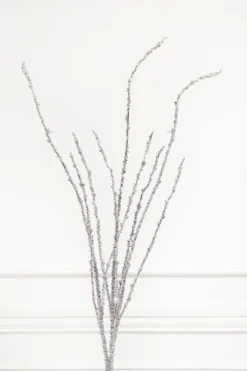 40" Silver Glitter Twig Branch