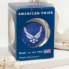 Silver Pearl 3 1/4" Ball with Silk Air Force Logo and Hymn