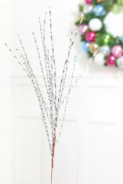 32" Silver Twisted Grass Spray