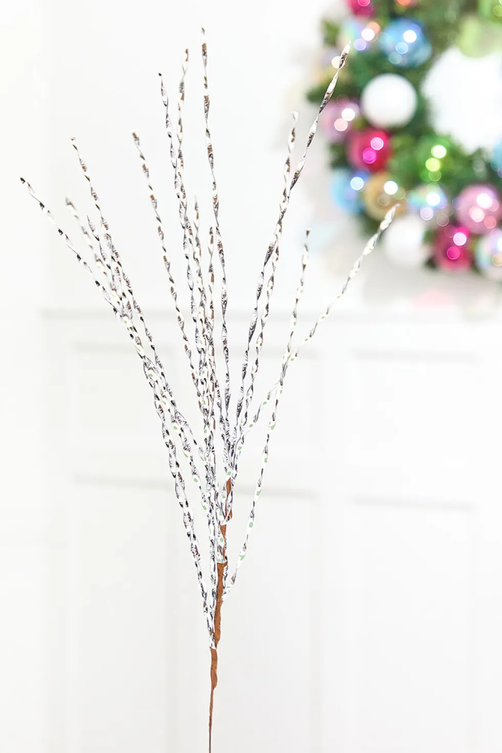 32" Silver Twisted Grass Spray
