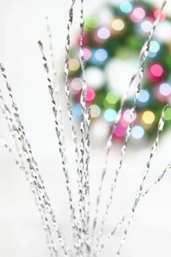 32" Silver Twisted Grass Spray