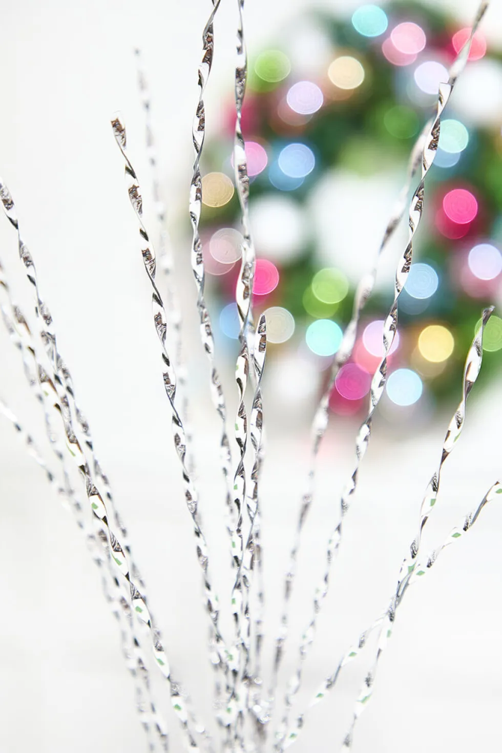 32" Silver Twisted Grass Spray