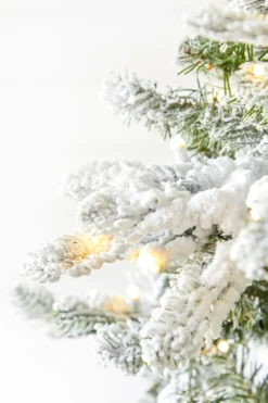 9' Snowcrest Pencil Pine Artificial Christmas Tree with 700 Color-Changing Lights