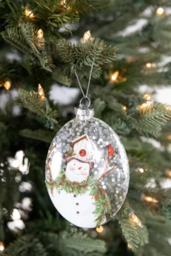 5” Snowman Family Glass Ornament