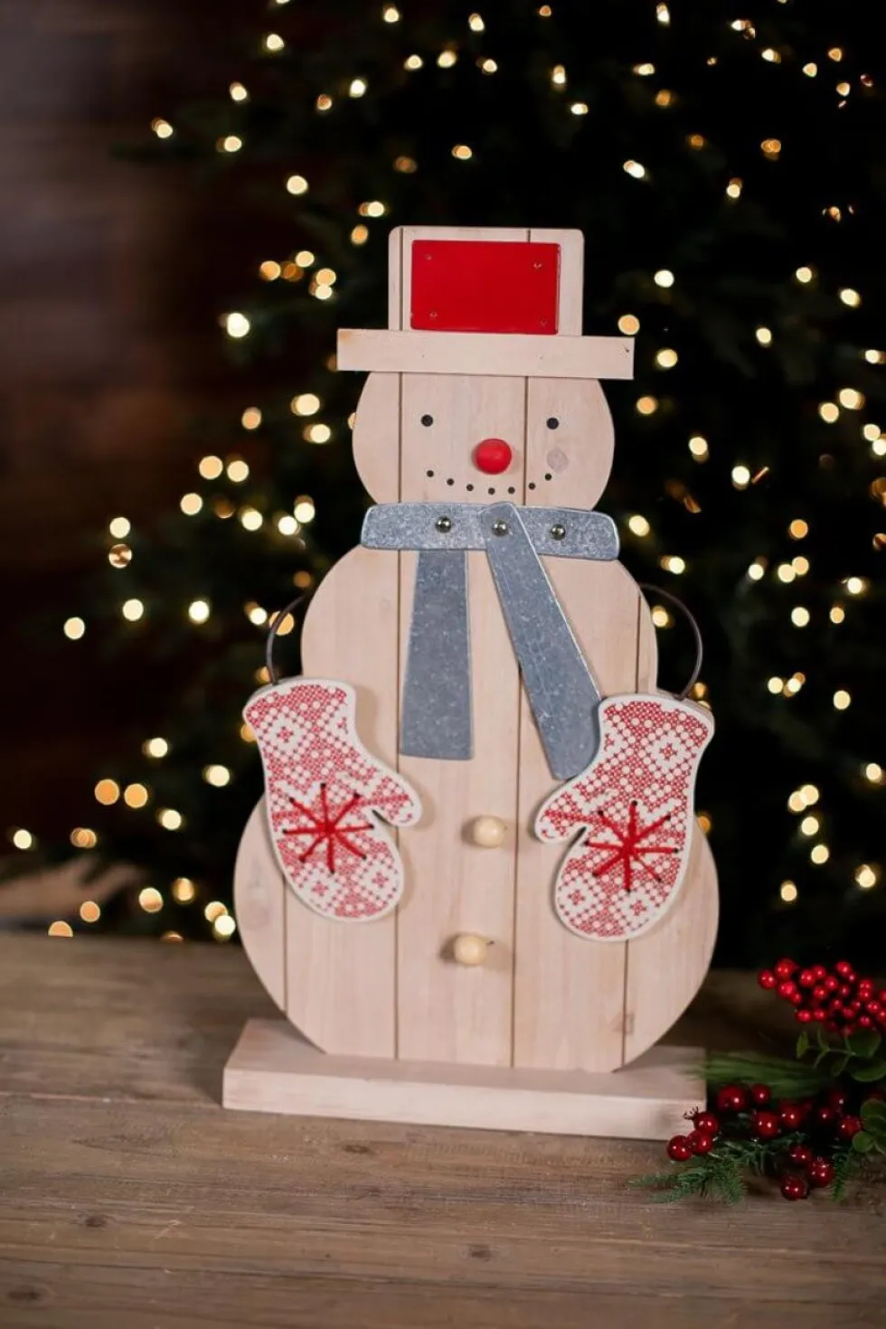 Snowman with Mittens & Scarf Décor