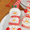 6" Snowman with Plaid or Polka Dot Hat Resin Ornament