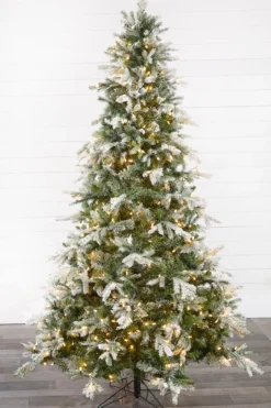 7.5' Snow Tip Aspen with 650 LED Lights