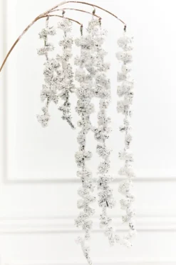 25" Snowy Hanging Berry Branch