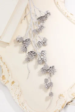 32" Snowy Pinecone Spray