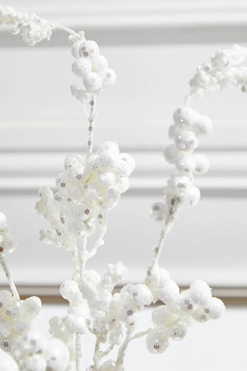 18” Snowy White Glitter Dew Berry Christmas Spray