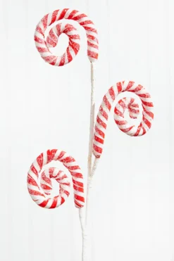 29” Striped Spiral Peppermint Spray