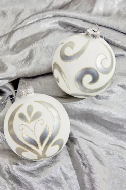 4" Swirl Holiday Ball Ornament