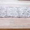 Taupe Printed Velvet with Fur Trim Table Runner (15"x72")