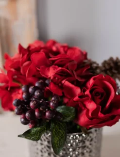 Valentine's Day Floral Arrangement with Real Touch Rose - Red
