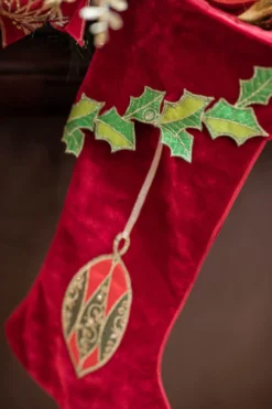 25" Velvet Hanging Ornaments Stocking