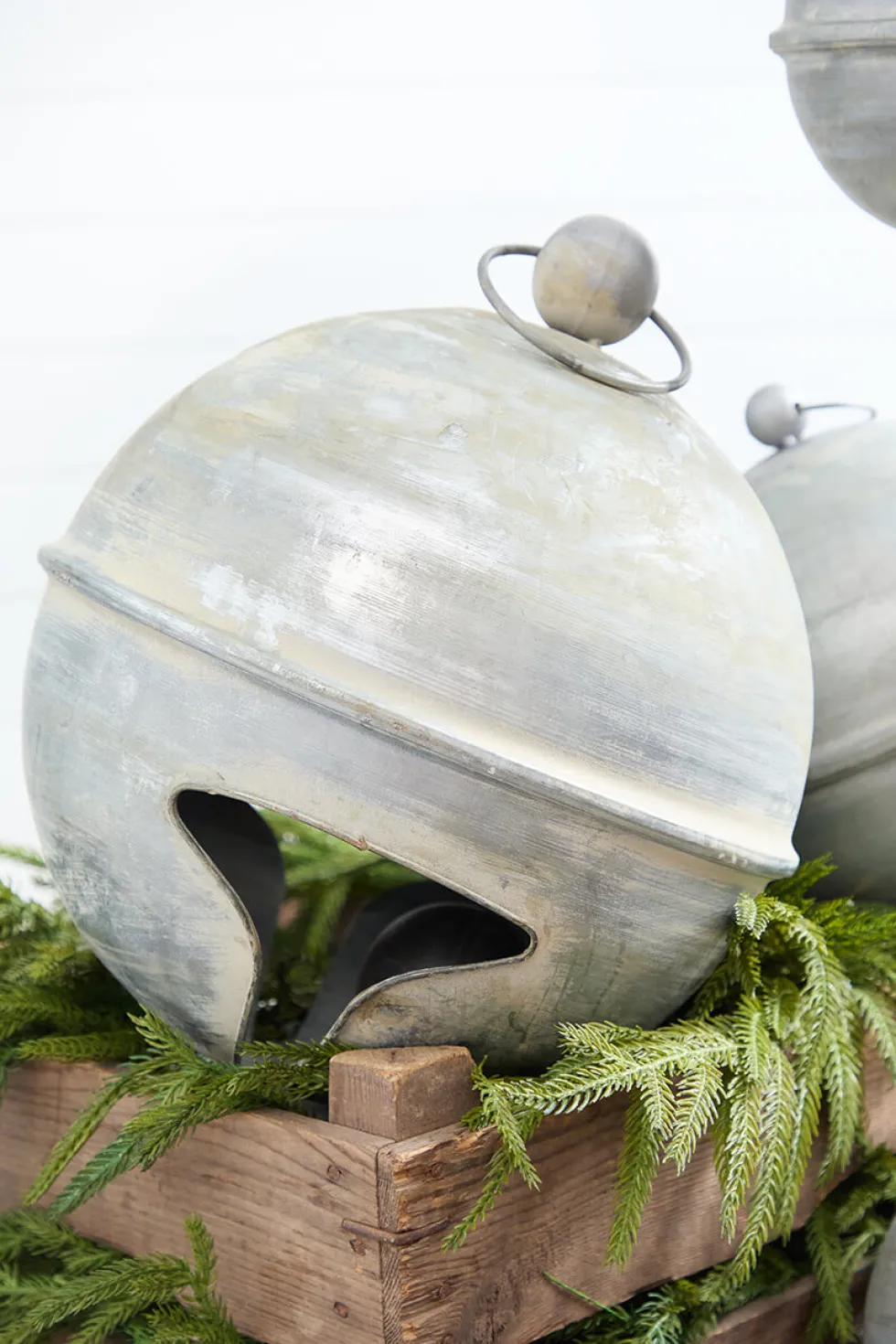 12" Weathered Tin Jingle Bell Christmas Ornament