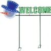 36" Welcome Yard Sign - Snowman Face - Red/Green/Pure White with 162 Lights