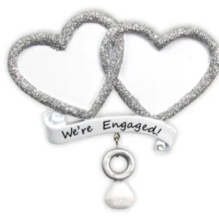 4" We’re Engaged Customizable Ornament