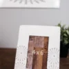 9" White and Grey Metal 4x6 Picture Frame