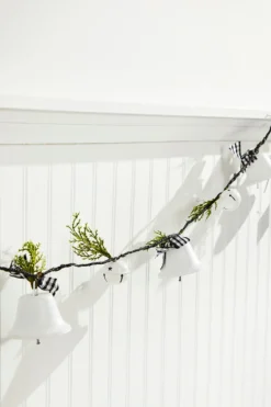 67” White Country Bell Garland