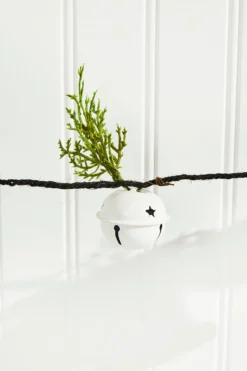 67” White Country Bell Garland