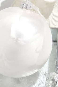6.75" White Frost Glass Ball Ornament