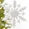 8" White Glitter Snowflake Ornament